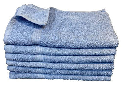 16X27 Salon Hand Towels Colors (12Pack-36Pack- 60Pack-120Pack) 100% Cotton for Hair Salons, Nail Salons, Tanning Salons, Golf Course (Light Sky Blue, 12) - color: Light Sky Blue