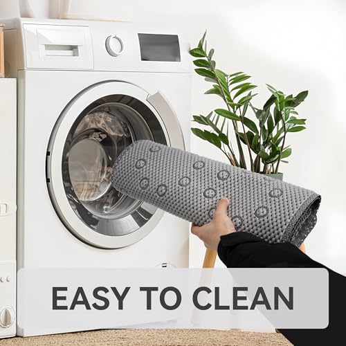 Bathtub Mat Non Slip, Soft Foam Bath Mat for Tub, Bathtub Mat with Drain Holes, Suction Cups Shower Mat (Gray, 36''X17'') - color: Gray