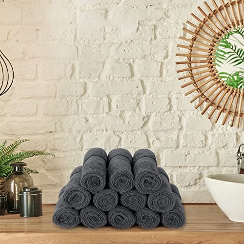 Utopia Towels 12 Pack Premium Wash Cloths, 12x12 in, 100% Cotton, Grey | Highly Absorbent Soft Feel Lightweight Washcloths - Premium Ring Spun Cotton, Ideal for Bathroom, Spa, Gym & Face - color: Grey