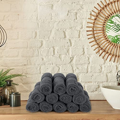 Utopia Towels 12 Pack Premium Wash Cloths, 12x12 in, 100% Cotton, Grey | Highly Absorbent Soft Feel Lightweight Washcloths - Premium Ring Spun Cotton, Ideal for Bathroom, Spa, Gym & Face - color: Grey