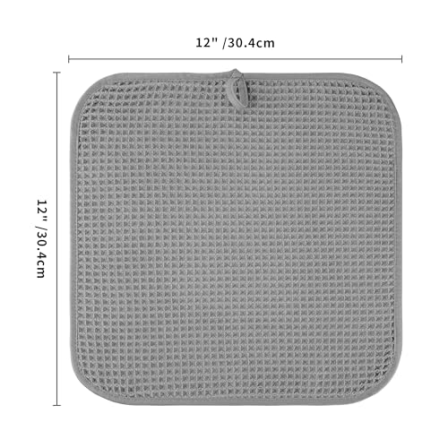 Microfiber Waffle Face Towels, 4 Pieces, Soft, Absorbent, Fast Drying, Lint Free 430 GSM (Gray) - color: Gray