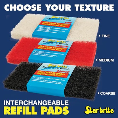STAR BRITE Large Scrub Red Pad with Flexible Head Scrubber, Medium Texture - color: Red Scrubber (Medium)