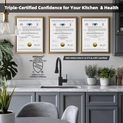 Hibbent Pull Down Kitchen Faucet Head Replacement, NSF/ANSI/CAN 61 & CUPC Certified 3-Function Sink Spray Nozzle with 15 Adapters Compatible with Moen, Delta, Kohler Faucets - Oil-Rubbed Bronze - color: Oil Rubbed Bronze, style: 1.8 Gallon Per Minute