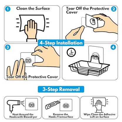 Rainspire Bar Soap Holder for Shower, 304 Stainless Steel Rustproof, Wall Adhesive, Soap Tray Bar Soap Sponge Holder for Bathroom & Kitchen, Square, Black - color: Black
