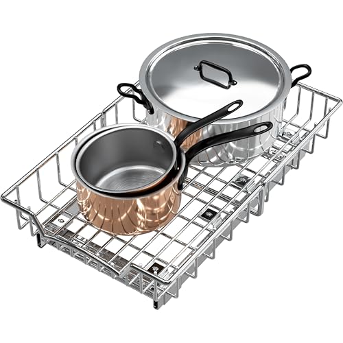 Simple Houseware Under Cabinet Pull Out Sliding Shelf Drawer, 18Dx11W | for Kitchen Organizer - size: 18" D x 11" W