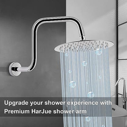 S Shaped Shower Arm, High Rise Shower Head Extension Pipe Standard 1/2" Connection with Flange, Awesome Shower Experience-Stainless Steel Bathroom Accessory(13 Inch Z-S Shape, Chrome Finish) - color: Chrome Finish, style: 13" Z Shape
