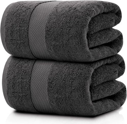White Classic Luxury Bath Sheets Towels for Adults Extra Large | Highly Absorbent Hotel Collection | 35x70 Inch | 2 Pack (Charcoal Gray) - color: 07: Charcoal Gray