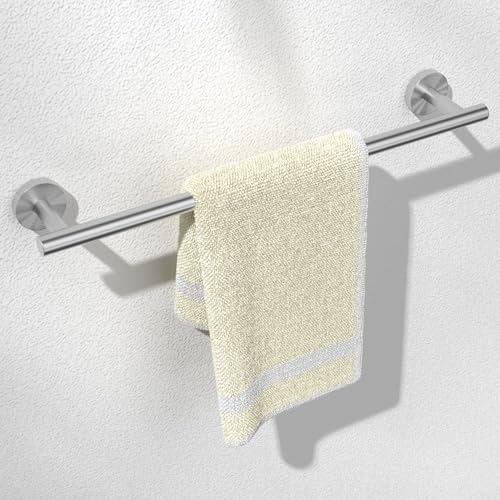 HITSLAM Brushed Nickel 18 Inch Towel Bar for Bathroom, SUS304 Stainless Steel Bathroom Towel Rack Wall Mounted, Modern Home Decor Bath Towel Holder with Hardware Accessories (Total Length 19.8 Inch) - color: Brushed Nickel, size: 18 Inch (Total Length 19.