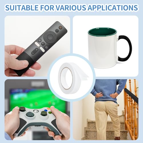 PATIKIL 1 Inch x 20 Feet Non-Slip Grip Tape, Waterproof Non-Abrasive Traction Tape Self-Adhesive Cushion Pad Strips for Handrails Game Controllers Ovens- 1 Roll (Clear) - color: Clear, size: 1 Inch x 20 Feet