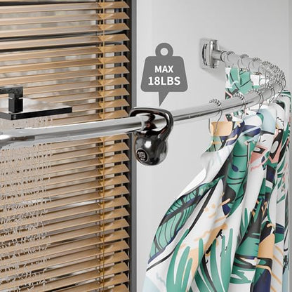 Curved Shower Curtain Rod, Need to Drill, 35-76 inches Adjustable Curved Shower Rod Rustproof Shower Rod Round Shower Curtain Rod for Bathroom, Bathtub, Stall, Stainless Steel, Chrome - color: chrome