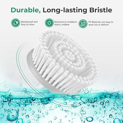 kHelfer Brush Head 4 Pack, 4 Pcs Replacement Brushes forKH8 Serious Spin Scrubber, Cordless Spin Scrubber Power Cleaning Brush for Bathroom Floor