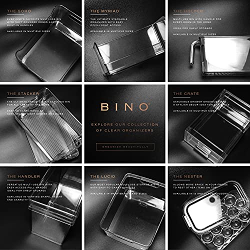 BINO | Stackable Storage Bins, X-Large - 2 Pack | THE STACKER COLLECTION | Clear Plastic | Built-In Handle | BPA-Free | Containers for Organizing Kitchen Pantry | Multi-Use Organizer - size: X-Large