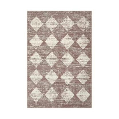 Lahome Checkered Bathroom Rug 2x3 Beige, Non Slip Washable Door Kitchen Mat - color: Beige, size: 2' x 3' (Rectangular)