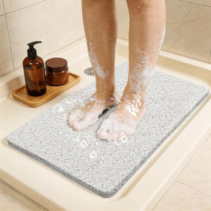 17 * 30in Shower Mat Bathtub Mat Non Slip | Bathmats Non Slip, Quick Drying Foot Scrubber Loofah Mats for Inside Shower, Tub, Bathroom, Home, White - color: White, size: 30" x 17" (Rectangular)