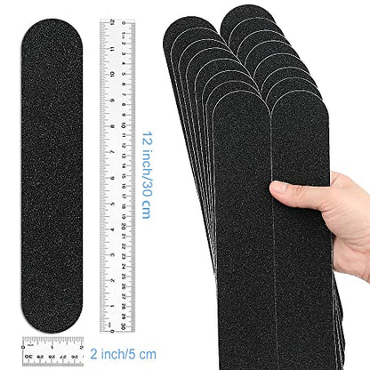 2" x 12" Black Anti Slip Tape, 16pcs Non Slip Pre-Cut Strips | Treads Safety Non Skid Adhesive Strips for Ladder, Step Stool and Stair - color: Black, size: 2" x 12"