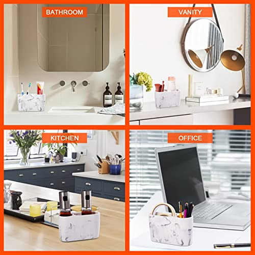 Toothbrush Holder for Bathrooms Toothpaste Holder Stand Bathroom Organizer for Toothbrush Makeup Brushes Holder - color: Marble3