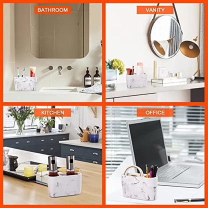 Toothbrush Holder for Bathrooms Toothpaste Holder Stand Bathroom Organizer for Toothbrush Makeup Brushes Holder - color: Marble3