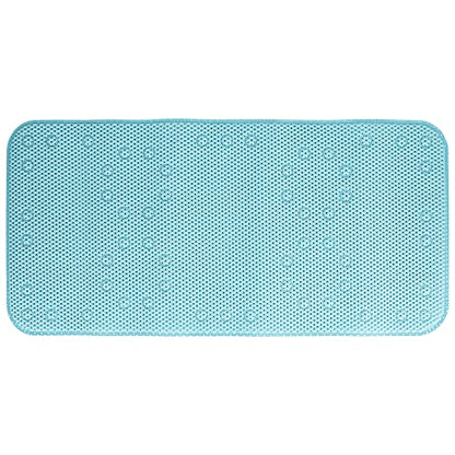 Duck Brand Softex Bath Mat for Tubs, Machine Washable, 17 x 36 Inches, Blue, Skid Resistant (393478)