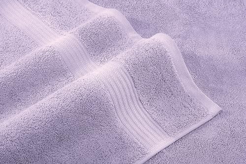 American Veteran Towel, 6 Piece Towel Set for Bathroom, 100% Cotton Turkish Bathroom Towels, 2 Bath Towels 2 Hand Towels 2 Washcloths, Lilac - color: Lilac, size: X Large 6 PC