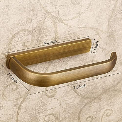 Leyden Antique Brass Toilet Paper Holder, Brass Toilet Roll Holder Bathroom Wall Mount Tissue Roll Dispenser
