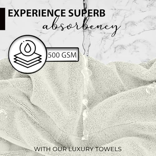 KAHAF COLLECTION 100% Cotton Bath Towels, 24x48 Pack of 6 Towels, Quick Dry, Highly Absorbent, Soft Feel Towel, Gym, Spa, Bathroom, Shower, Pool, Luxury Soft Towels (Cream, 24x48-6 Pack) - color: Cream, size: 24x48 - 6 PACK