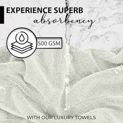 KAHAF COLLECTION 100% Cotton Bath Towels, 24x48 Pack of 6 Towels, Quick Dry, Highly Absorbent, Soft Feel Towel, Gym, Spa, Bathroom, Shower, Pool, Luxury Soft Towels (Cream, 24x48-6 Pack) - color: Cream, size: 24x48 - 6 PACK