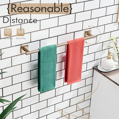 KOKOSIRI Towel Bar Bathroom Towel Holder for Bath Kitchen Cabinet Towel Rails 20 Inch Champagne Bronze Stainless Steel B4005CPG-L20 - color: Champagne Bronze, size: 20-Inch