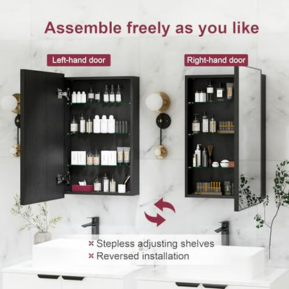 20 X 30 Inch Bathroom Medicine Cabinet with Mirror | Wall Mounted Mirror Storage Cabinet Bathroom Organizer Cabinet