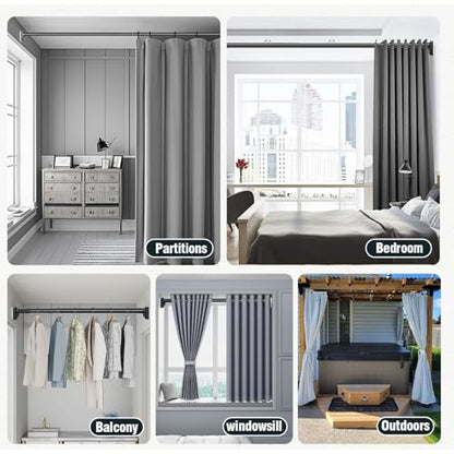 Black Shower Curtain Rod 39 to 86 Inch,Heavy-Duty inner Lock Stainless Steel Telescopic Rod,1.2-Inch Diameter Bathroom Anti-Rust And anti-Slip Tension Rod Without Drilling,Convenient to Use - color: Black, size: 39-86 Inches