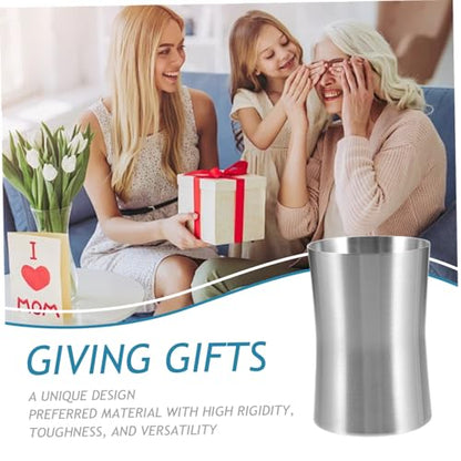Toothbrush Cup Smooth & Sturdy Minimalist 304 Stainless Steel Mouth Wash Cups for Bathroom of Household, Hotel, Apartment
