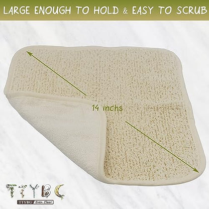 Natural Organic Ramie and Rayon Made from Bamboo Dual Sided Washcloths Hand Towels Ultra Soft for Shower Bath Spa, Gentle for Body Face Sensitive Baby Skin, Pack of 4