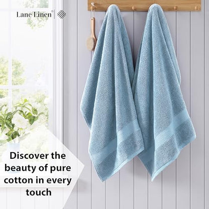 LANE LINEN Large Bath Sheet Soft Absorbent Quick Dry 2 Pack - Allure | Extra Large Bath Towels - Ring-Spun Durability, Generously Sized, Oversized & Roomy, Lightweight & Breathable - color: 06: Cerulean Blue, size: 2 Piece Bath Sheets