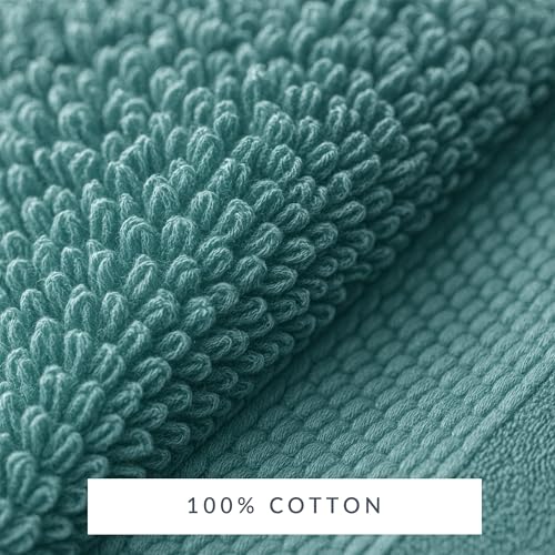 Maisonette Loft Egyptian Cotton Turkish Hand Towels - Soft, Absorbent Washcloths for Face - Ideal Quick Dry Small Towel Wash Cloth Set for Bathroom - (13" x 13", 6 Pack) - Turquoise - color: Turquoise, style: Washcloths Set of 6