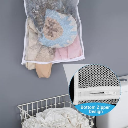 Portable Hanging Laundry Hamper, 28.74 X 18.89 Inches, Over the Door Laundry Basket, Wall Mounted Mesh Laundry Hamper, Large Foldable Laundry Bag for Dirty Clothes Storage, Door, Caravan, Bathroom