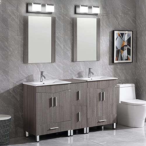 Ralbay Matte Black Vanity Light 2 Lights Bathroom Vanity Lights Acrylic LED Modern Black Bathroom Light Fixtures - color: Black, size: 2-Light