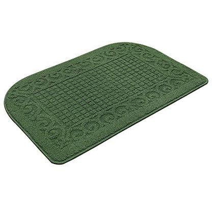 COSYHOMER 39x20 Half Round Kitchen Rug,Non Slip Washable Mat,Green 1PC | Polypropylene tufted textile,small half circle rug,kitchen sink mat,Kitchen floor mat - color: Green, size: 1'8" x 3'3" (Semicircular)