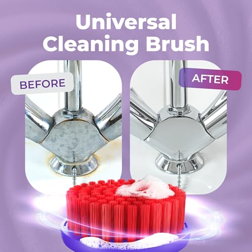 Synoshi PRO Round Brush Set (2 Units) for Electric Spin Scrubber | Brush For Bathroom, Shower, Floor And Tiles. Electric Spin Scrubber Heads For Cleaning