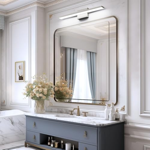 Ralbay Brushed Nickel Vanity Light for Bathroom Metal Acrylic Modern LED Bathroom Light Fixtures Brushed Nickel 24inch - color: Brushed Nickel, size: 24 inch