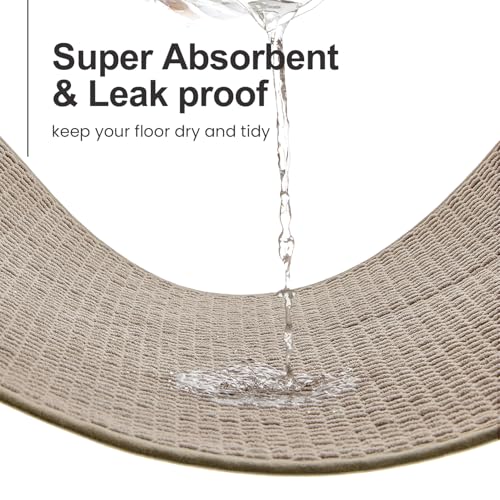 TYUU Bath Mat Set 2 Piece, Bathroom Rugs Non Slip Washable & Toilet Mat | Non Slip Quick Dry Absorbent Thin Low Pile Bathroom Mats, Washable Bath Rugs 2 Pc Set: 16x24 Mat & Toilet Mat 20x24 in. Beige - color: Beige, size: 16"x24" + 20"x24" U Shape