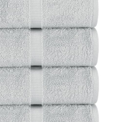 Chakir Turkish Linens 6 Piece Towels Set, 100% Cotton Luxury Turkish Towels for Bathroom, Soft Absorbent Bath Towel Set with 2 Bath Towels 2 Hand Towels 2 Washcloths, Silver Gray - color: Silver Gray