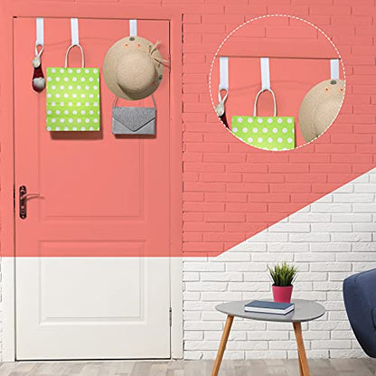 Jetec 8 Pcs Plastic Over the Door Clothes Hooks Bulk 4.72 Inch Long White Clothing Hanger Hooks Over the Door Hanging Hanger for Home Kitchen Bedroom Decoration (4.72‘’ Long)