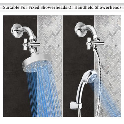 Adjustable Shower Head Extension Adapter, 360° Rotatable Angle | All-Metal Adapter, fits fixed & rainfall shower heads, easy installation, corrosion-resistant chrome finish