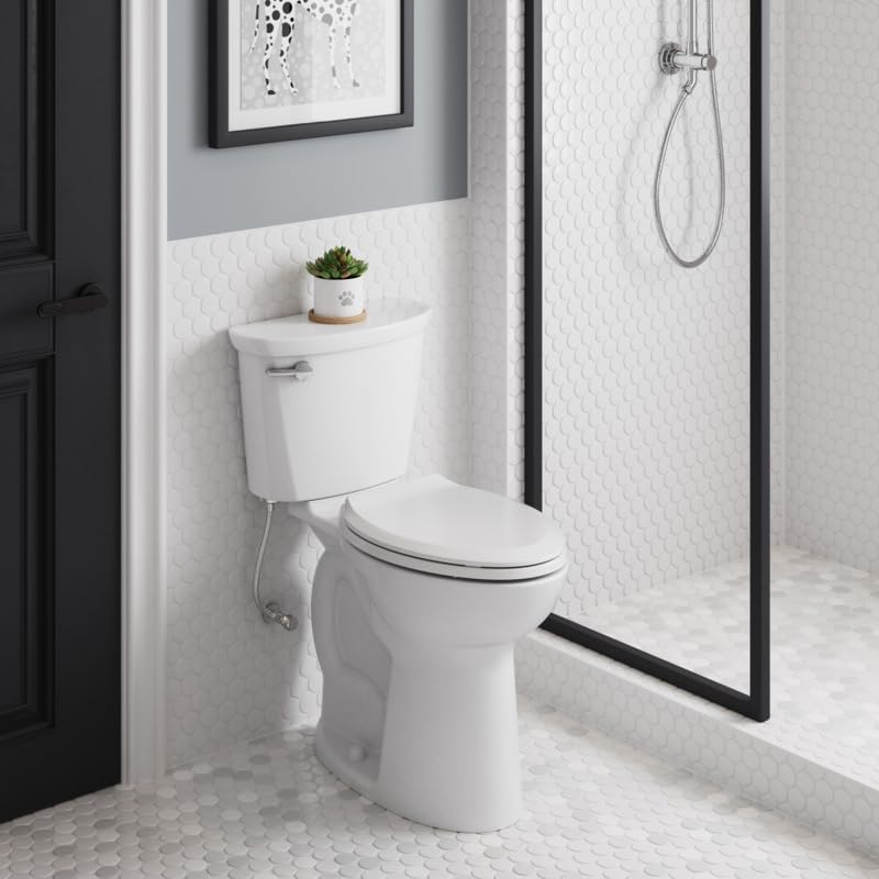 American Standard Cadet PRO Two Piece Round Toilet, 1.28 GPF, White - size: 10" rough-in