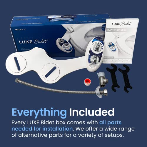 LUXE Bidet NEO 120 - Bidet Attachment for Toilet Seat, Blue | Non-Electric, Single Nozzle, Self-Cleaning, Adjustable Water Pressure, Rear Wash - color: Blue