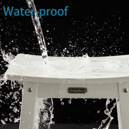 Shower Bench Waterproof Shower Stool with Storage Shelf & Adjustable Feet | Plastic Shower Stool Seat for Shaving Legs, Spa Bath Seat, Heavy Duty, HDPS, Anti-Rotting, Non-Slip, No Maintenance, White