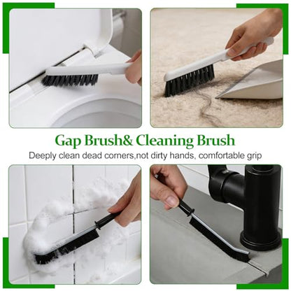 19Pcs Crevice Cleaning Brush Set,Hard Bristle Gap Scrub Tools | for Sliding Door,Sill,Tile Lines, Corner, Sink, Shutter, Car Vents, Keyboard,Lightweight,Plastic,