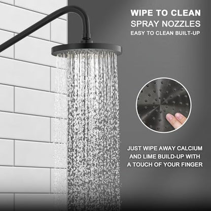 Lava Odoro 5-Function Retrofit Shower System with Rain Showerhead and Handheld Spray Matte Black, 8'' Rain Shower Faucet, 2.5 GPM, SF101-MB