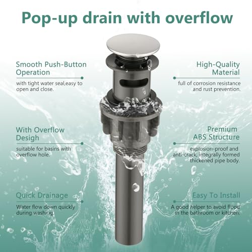 Bathroom Sink Faucet with Pull Out Sprayer, Single Handle Modern Bathroom Basin Faucet with Pop-up Sink Drain Stopper & Deck Plate 1 or 4-inch Centerset 3 Hole, Chrome - color: Chrome