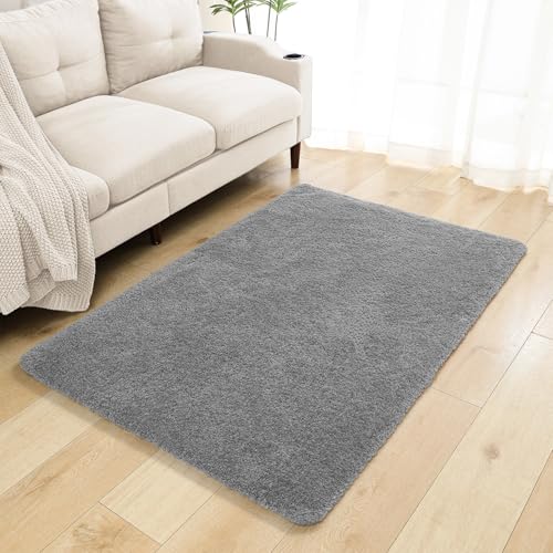 Gray Bathroom Rugs 40"x60" – Oversized Plush Non-Slip Microfiber Bath Mat, Absorbent & Washable – Ideal for Large Bathrooms or Living Rooms - color: Grey, size: 3'4" x 5' (Rectangular)