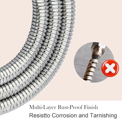 Shower Hose, 79 Inches Extra Long Stainless Steel Handheld Shower Head Hose Replacement with Brass Insert and Nut, Flexible Hose Extension for Hand Held Shower Head - color: Chrome